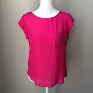 Joie Silk Rancher Blouse - XS Hot Barbie pink